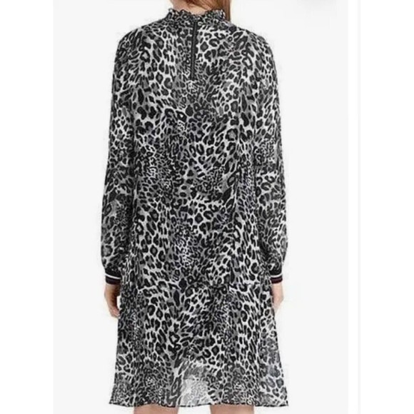 NWT Marc Cain Women's (12) Black & Gray Leopard Crepe Dress Slip Lining-$380 - Picture 2 of 15